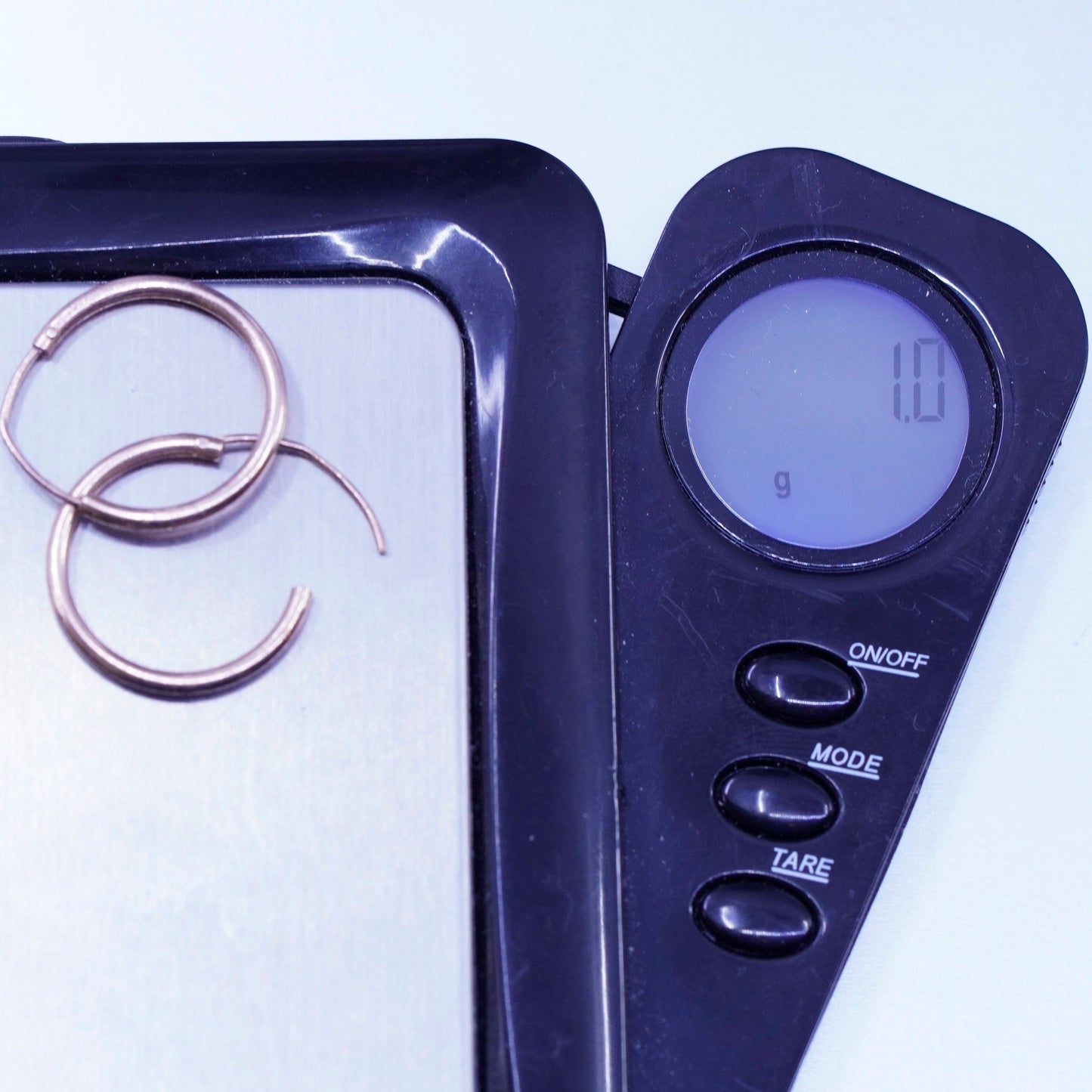 0.5”, vintage Sterling silver handmade earrings, 925 bamboo textured hoops