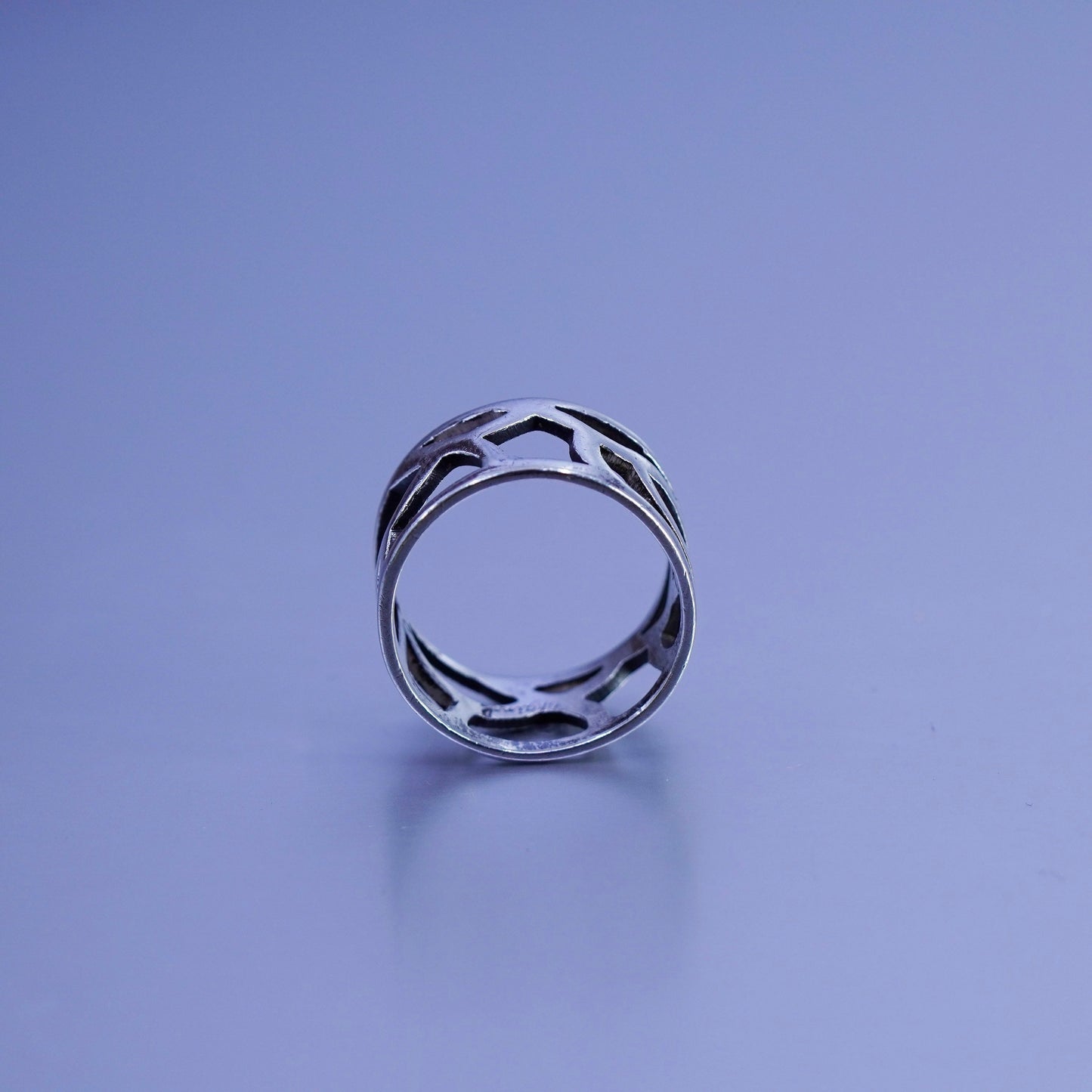 Size 8.5, vintage southwestern Sterling 925 silver handmade ring, filigree band