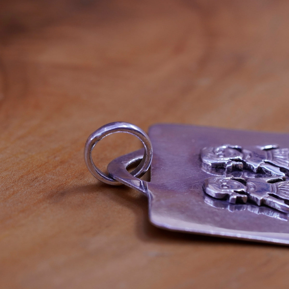 Sterling silver handmade pendant, Mexico 925 girls holding hands, friendship