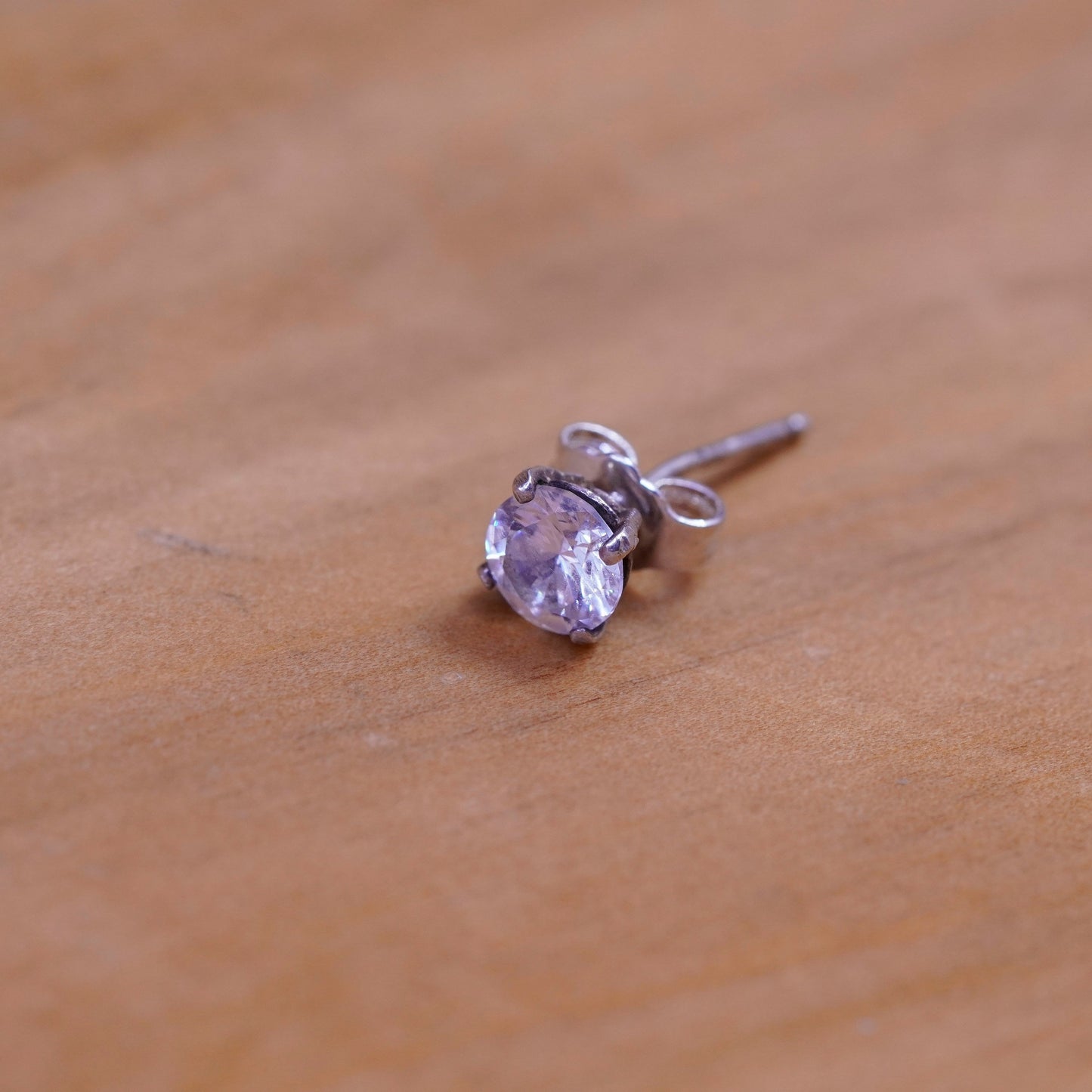 5mm, Sterling silver clear round crystal studs, cz earrings