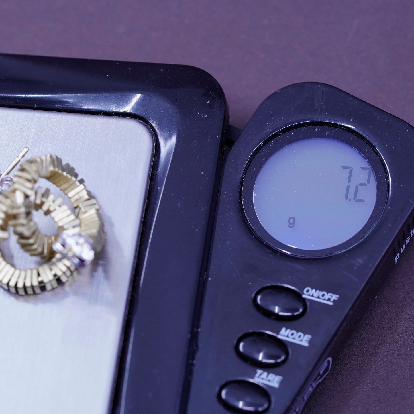 0.5”, vermeil gold over Sterling silver handmade cluster earrings, 925 huggie