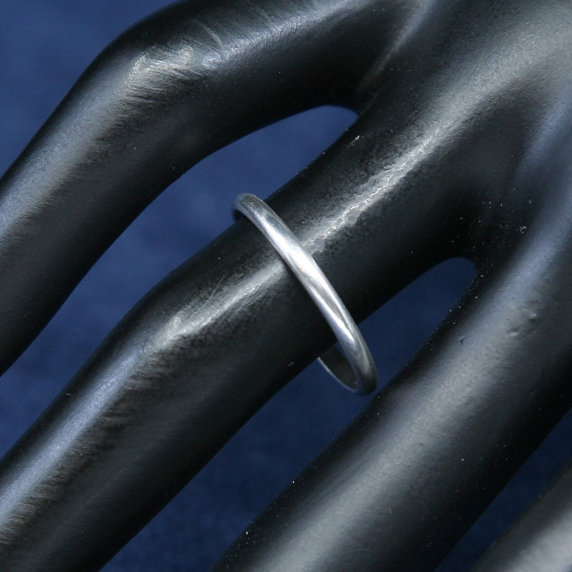 sz 9.25, vtg Sterling silver handmade ring, 925 wedding band, stamped 925