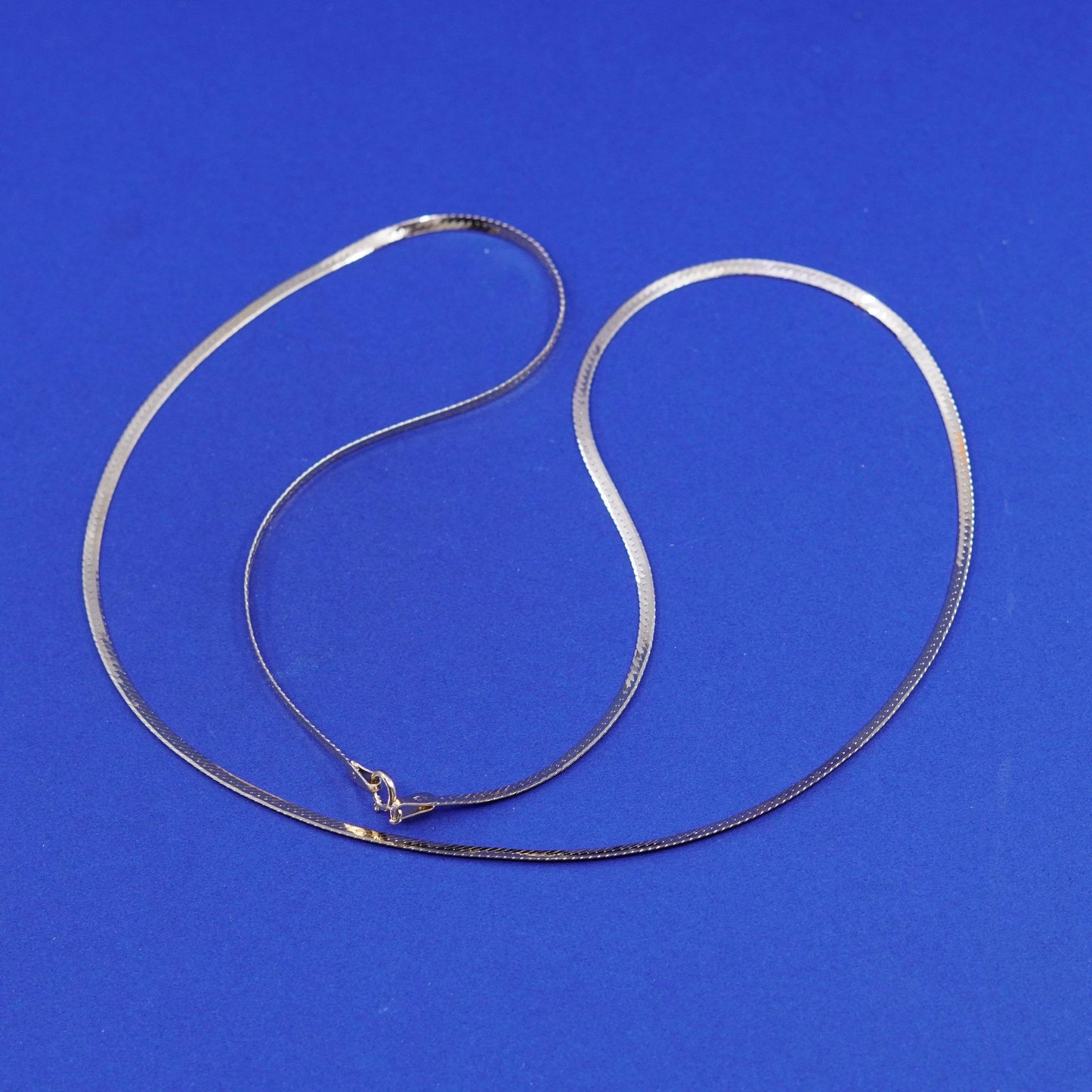 24”, vintage vermeil gold filled Sterling silver necklace 925 herringbone chain