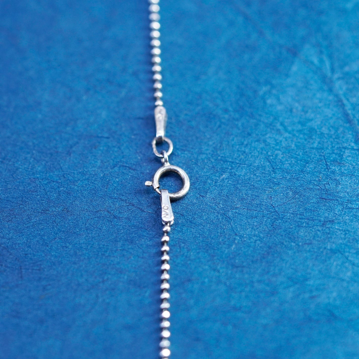18”, 1mm, vintage Sterling silver handmade necklace, 925 beads chain