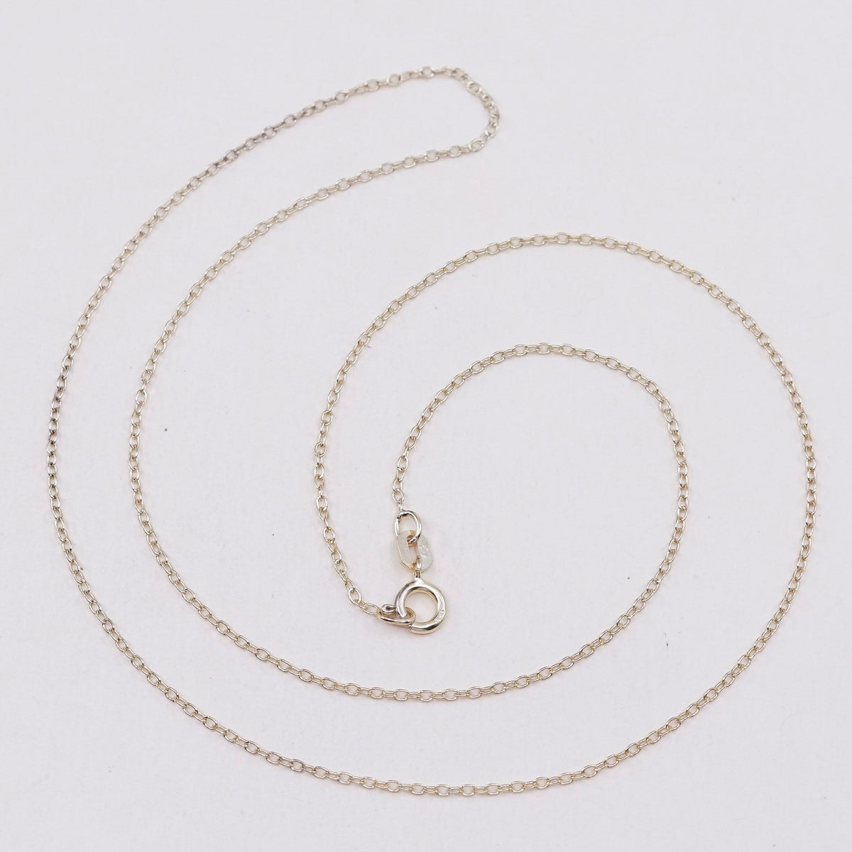 18”, 1mm, vintage vermeil gold over Sterling silver necklace, 925 circle chain
