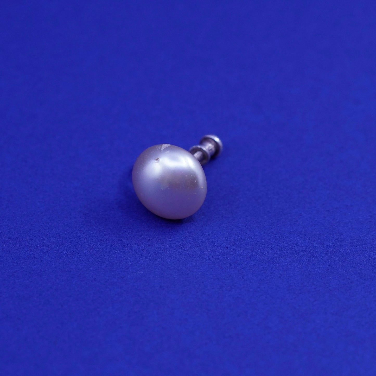 Vintage Sterling 925 silver screw back earrings with faux pearl