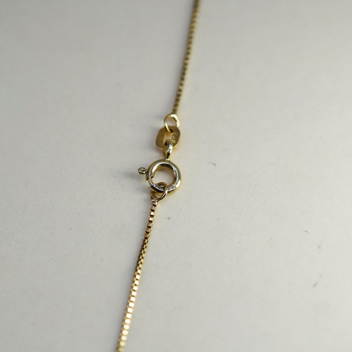18”, 1mm, Vintage vermeil gold over sterling 925 silver box chain, necklace