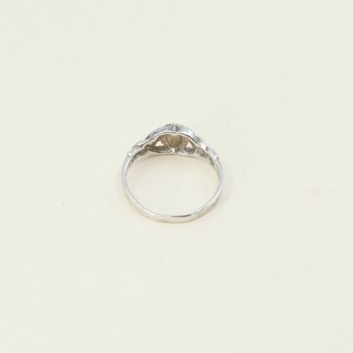 Sz 8, Vtg Navajo Sterling Silver Handmade Ring, 925 Silver Band W/ MOP inlay