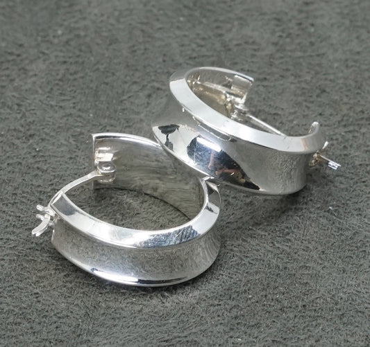 0.75”, Vintage Sterling silver handmade earrings, 925 hoops, huggie