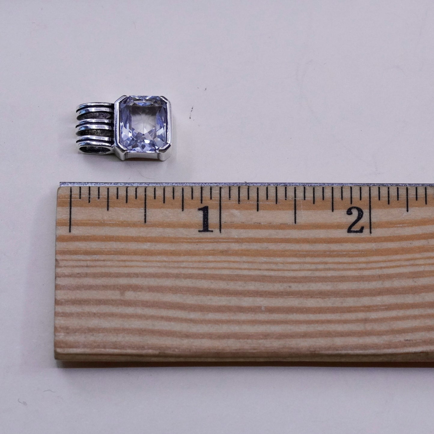 Vintage LT Sterling 925 silver handmade pendant with cz
