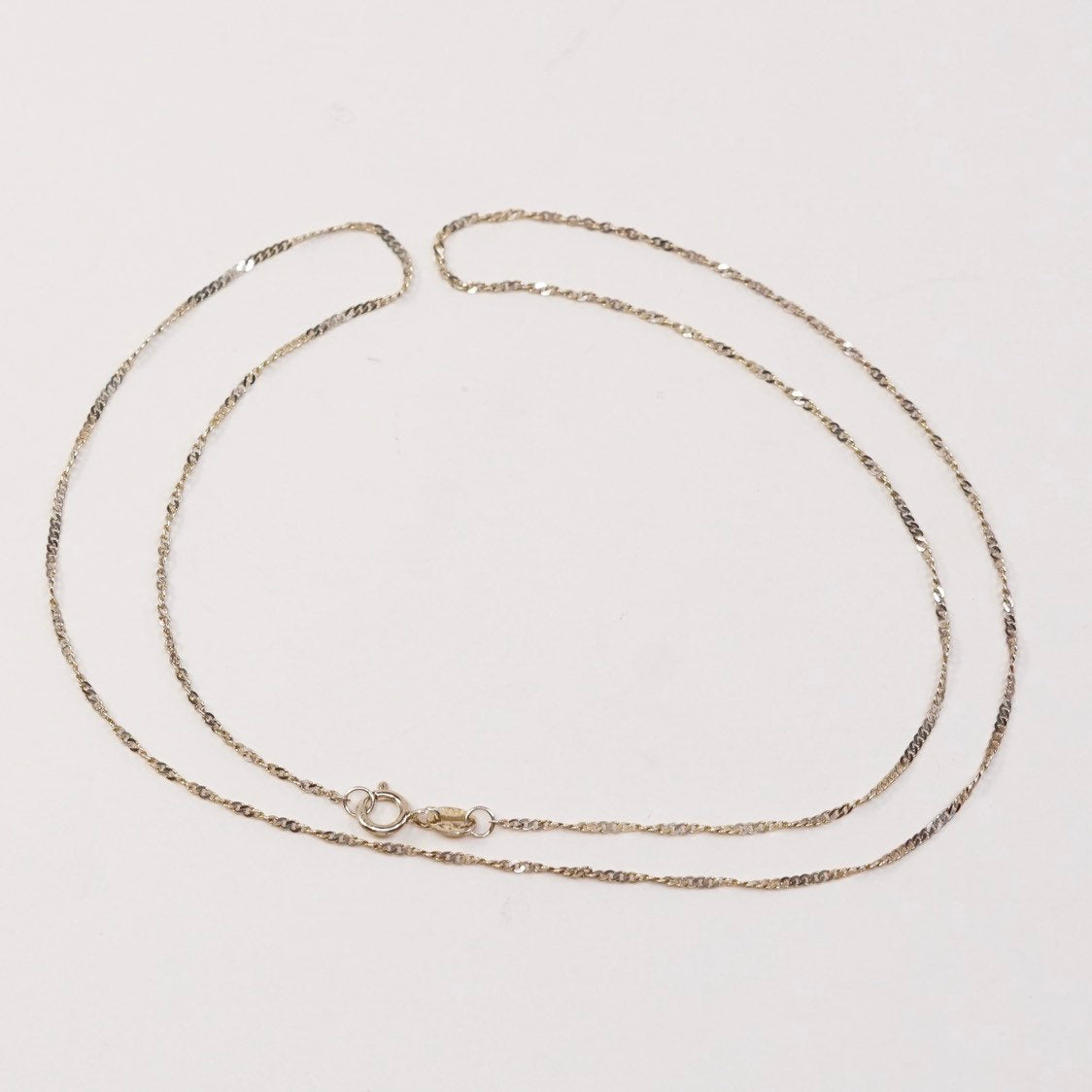 18” vermeil gold sterling silver handmade necklace, 925 twisted curb link chain