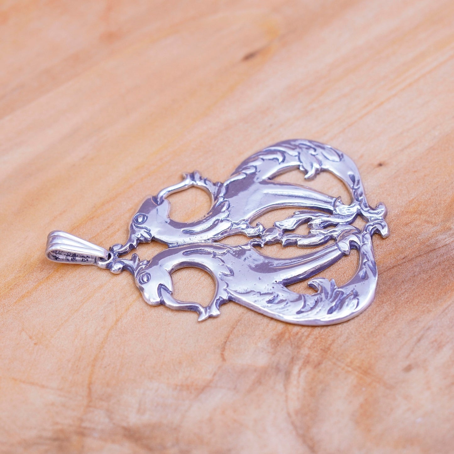 Egyptian Sterling 925 silver handmade pendant, lion horse mysterious creatures