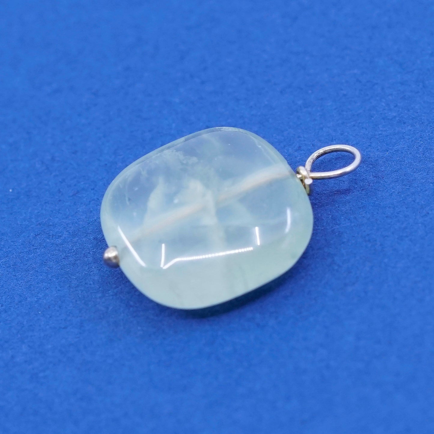 Vintage Sterling 925 silver handmade pendant with jade