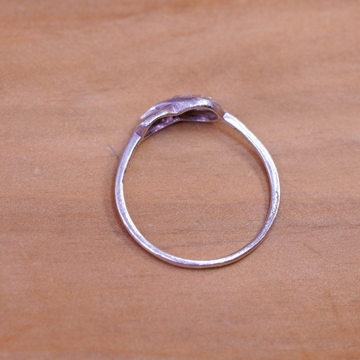 Size 8, vintage Sterling silver handmade ring with Cz, 925 infinity band