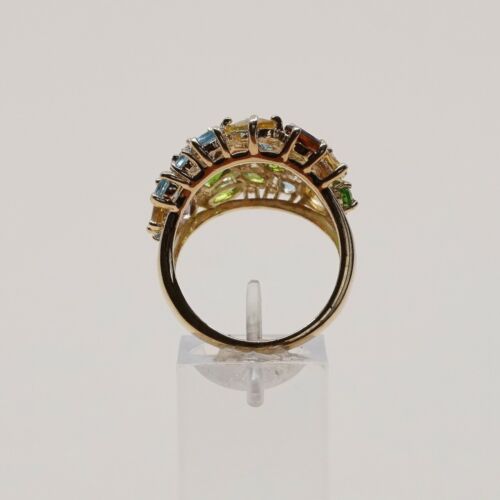 Sz 10.25, vermeil, gold over Sterling Silver Ring, 925 Ring W/ amethyst, Citrine