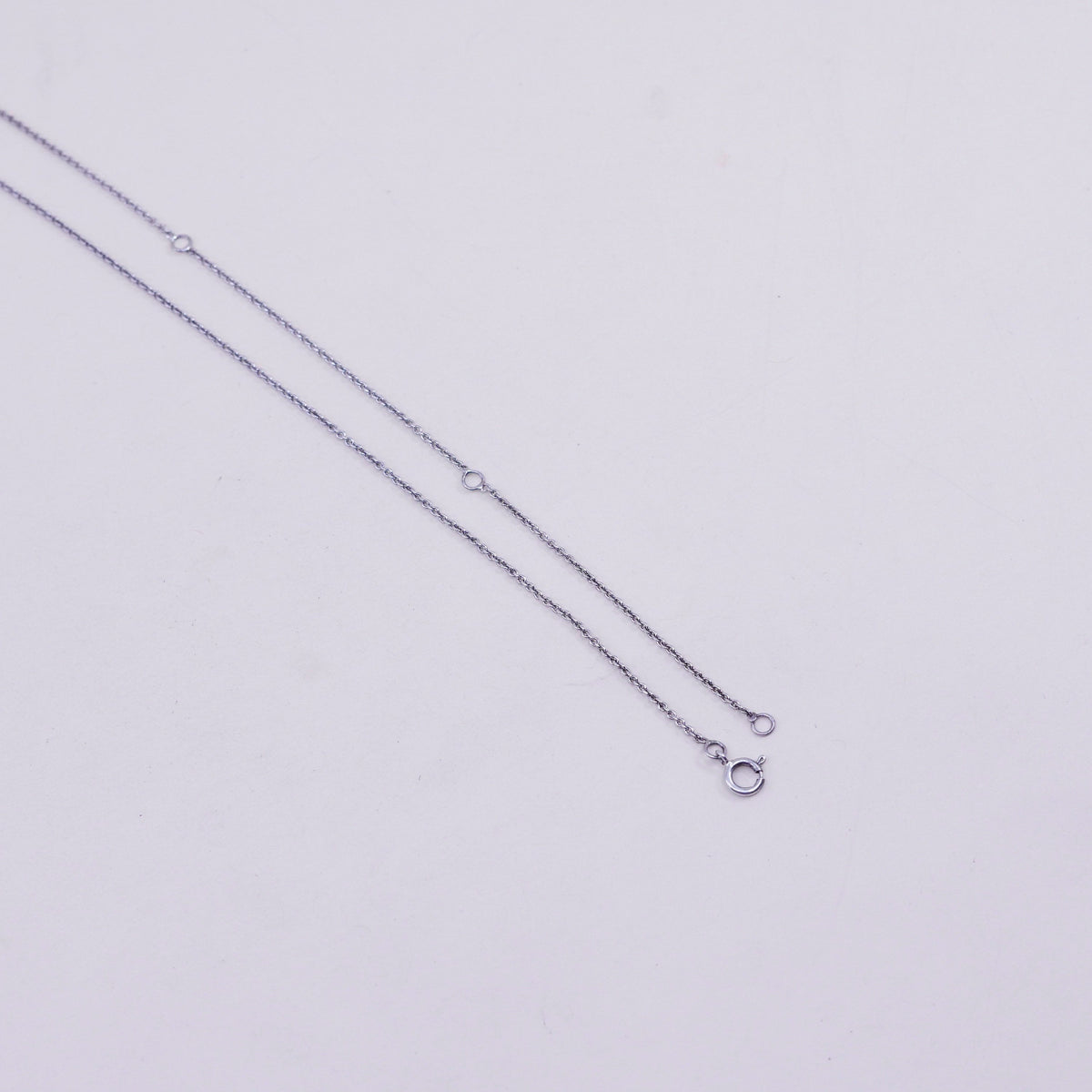 18+2” 1mm, vintage sterling silver necklace, 925 circle chain
