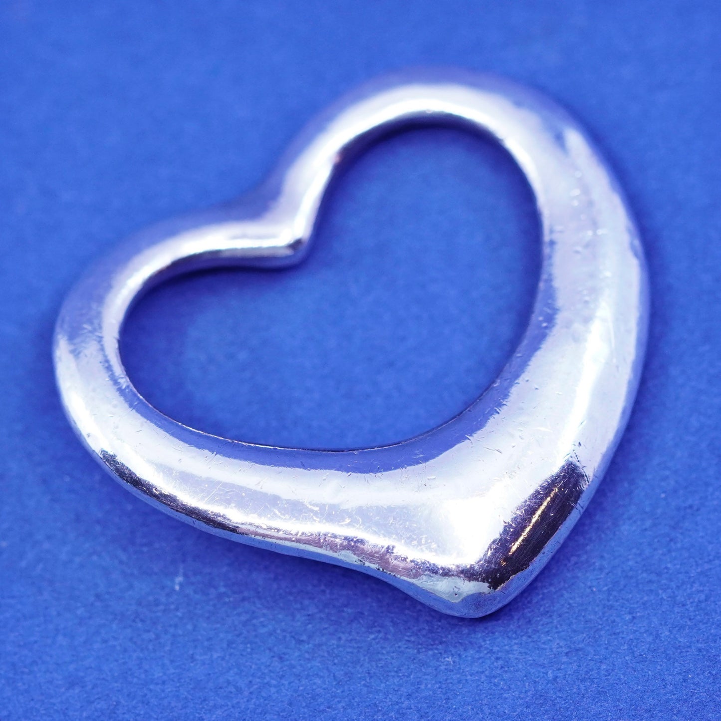 Italian Sterling silver handmade pendant, solid 925 heart