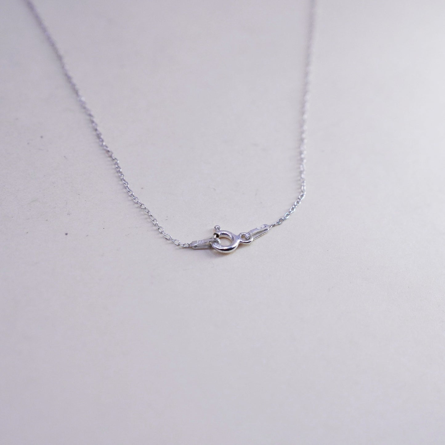 18”, sterling silver necklace, 925 circle link chain letter A pendant marcasite