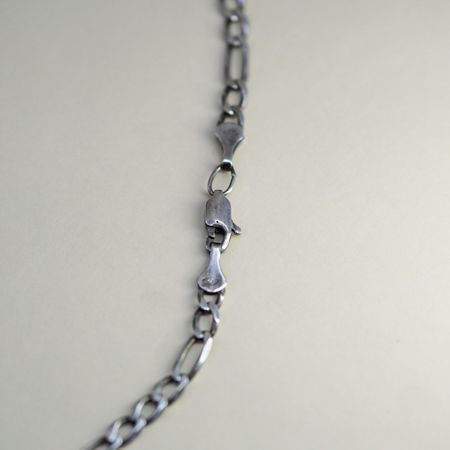 24”, 5mm, Vintage sterling silver figaro chain, bold 925 men’s necklace