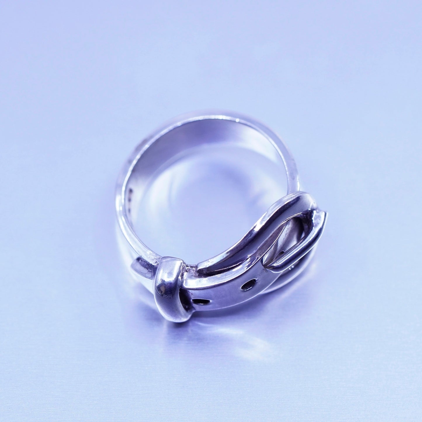 Size 6, vintage Sterling 925 silver handmade ring, belt band