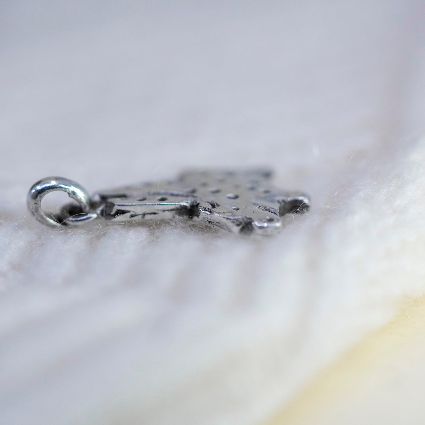 Vintage sterling silver handmade pendant, 925 flying pig