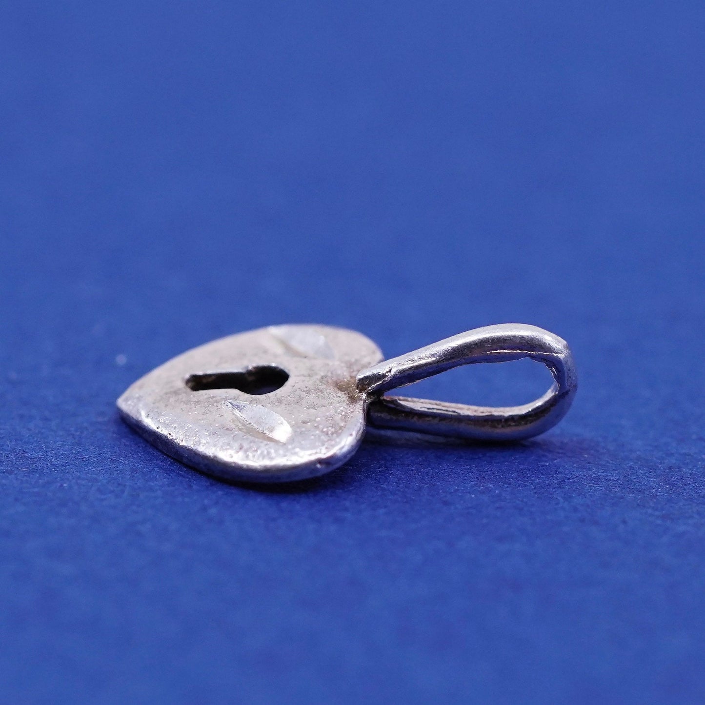 Vintage sterling silver handmade pendant, 925 heart locket charm