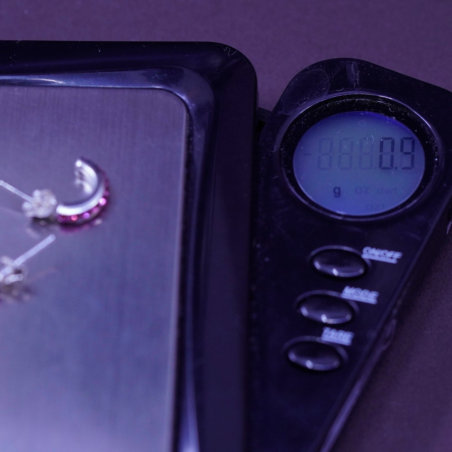 0.5”, vintage Sterling 925 silver handmade crystal studs, earrings