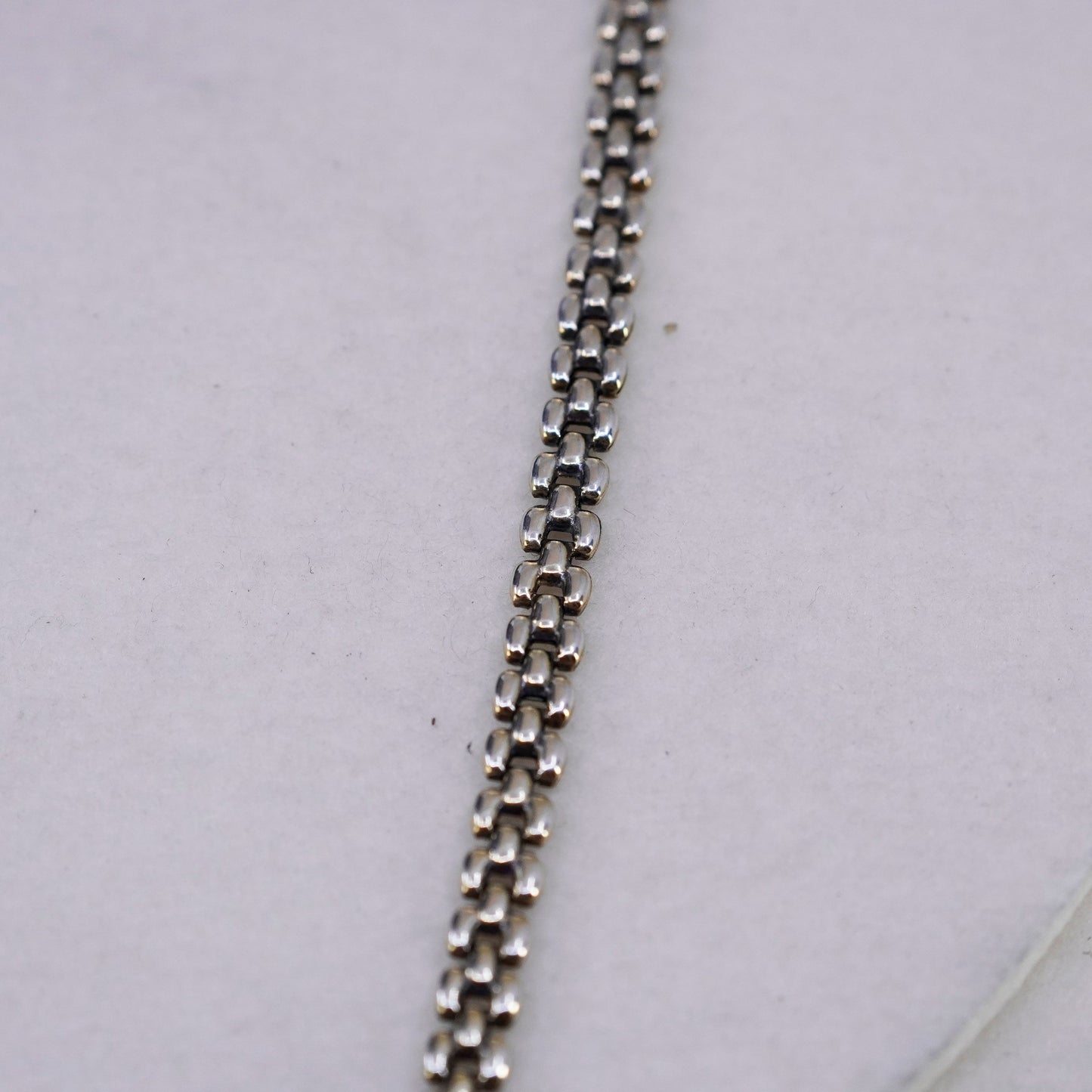 18”, vintage Italy vermeil gold over Sterling 925 silver puff chain necklace