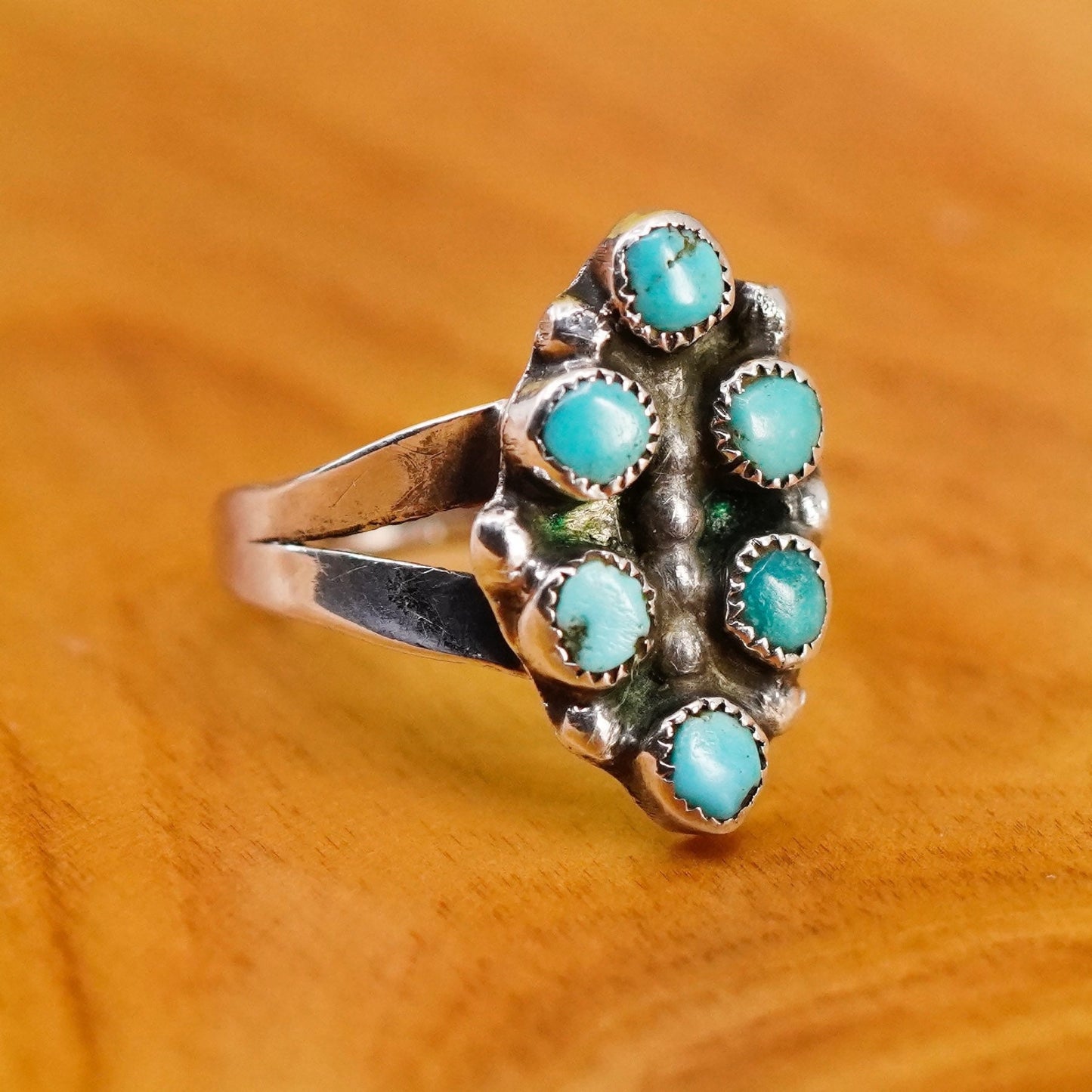 Size 5, vtg Native American Sterling 925 silver ring, navajo jewelry turquoise