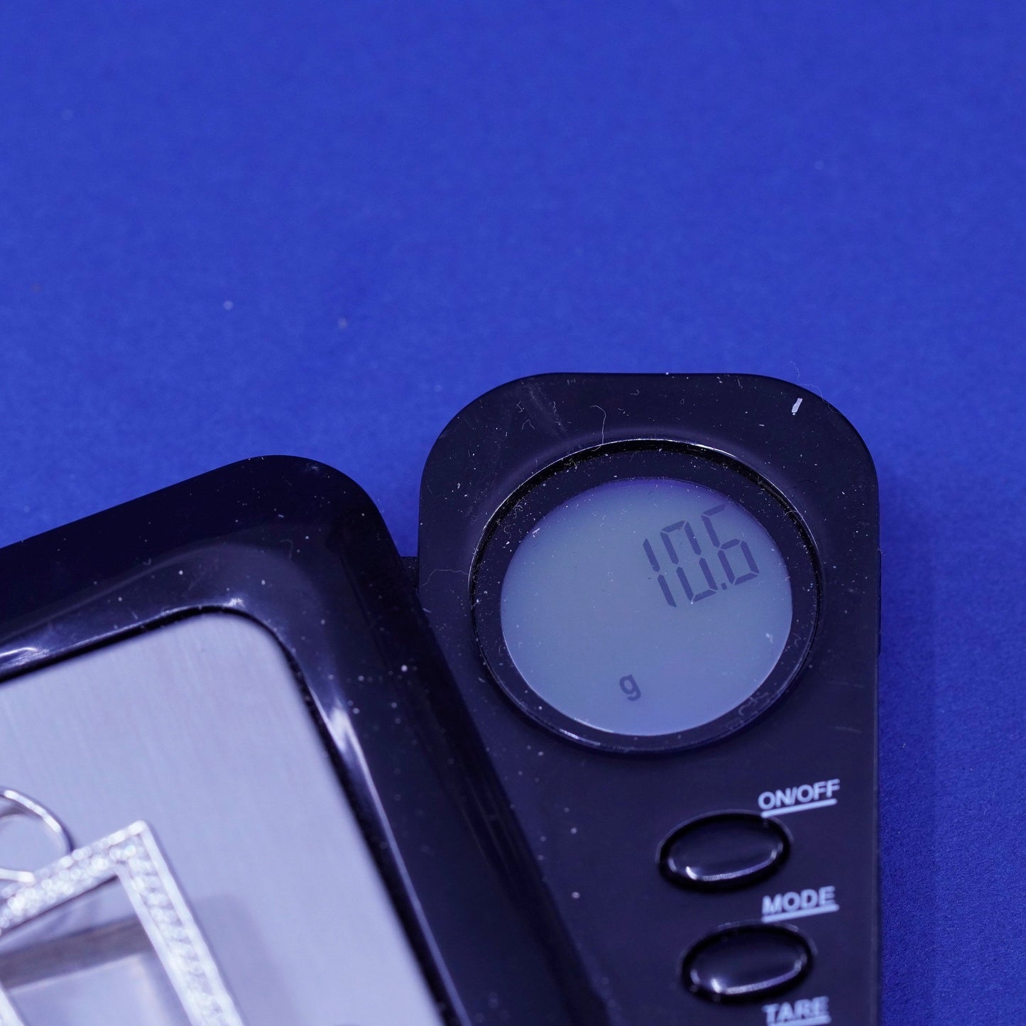 Vintage Sterling silver earrings, 925 square with cluster blue cz