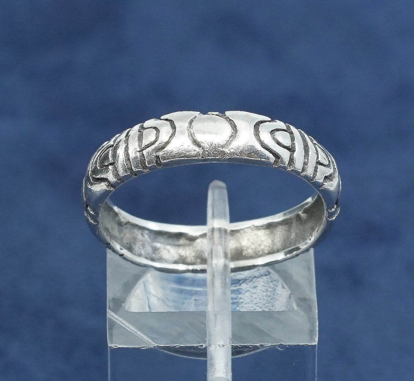 sz 8.75, vtg Sterling silver handmade ring, hopi 925 band, southwestern style