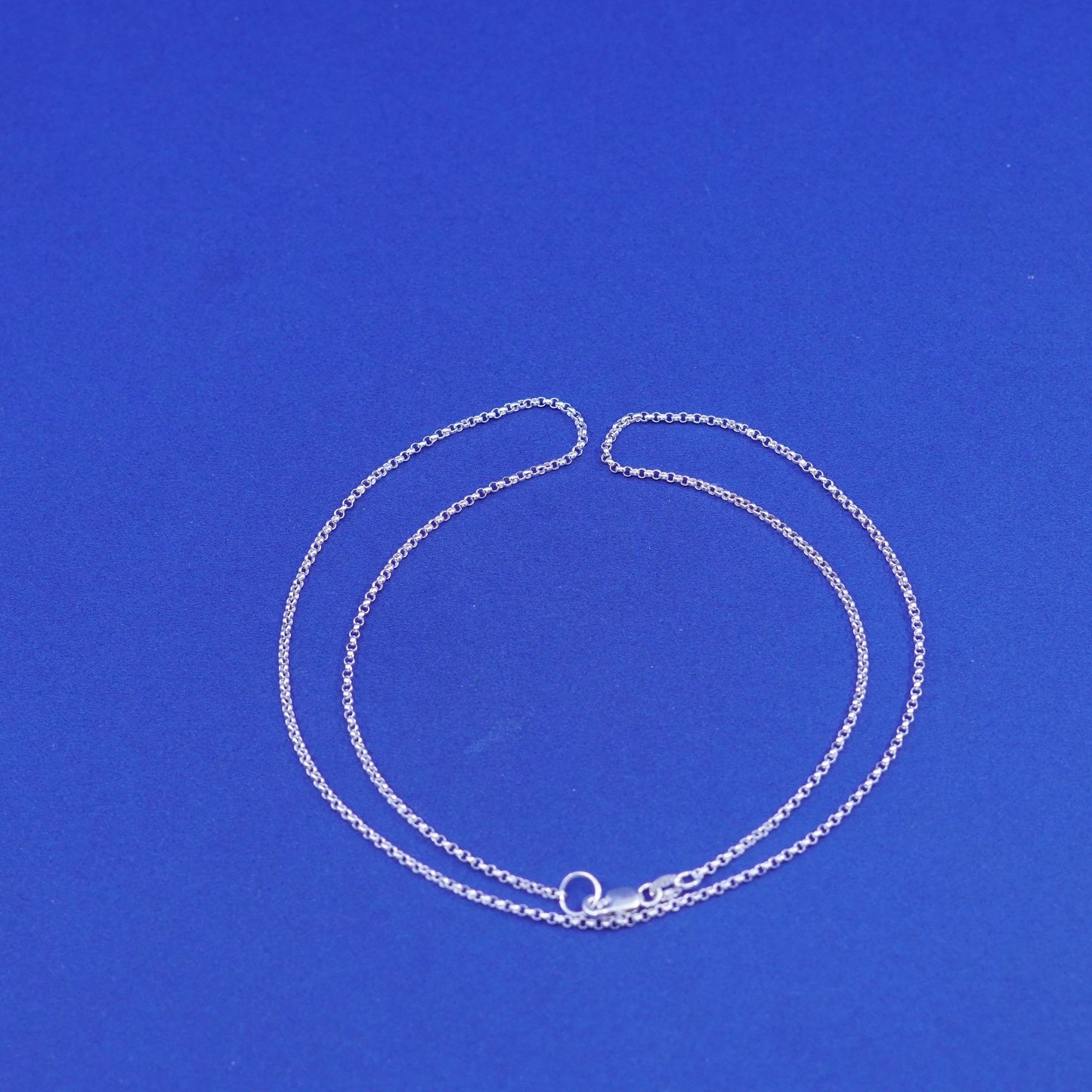 18”, 1mm, vintage Sterling silver handmade necklace, 925 circle chain