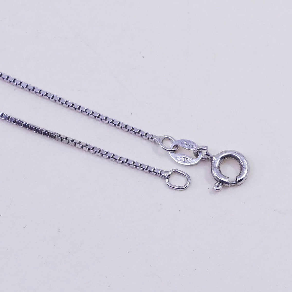 24”, 1mm, Vintage Italian sterling 925 silver box chain, necklace
