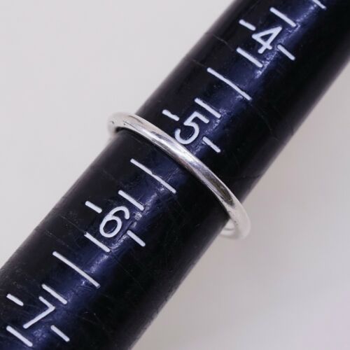 Sz 5.25, Sterling Silver Handmade Ring, 925 Silver Engagement Ring W/ Crystal