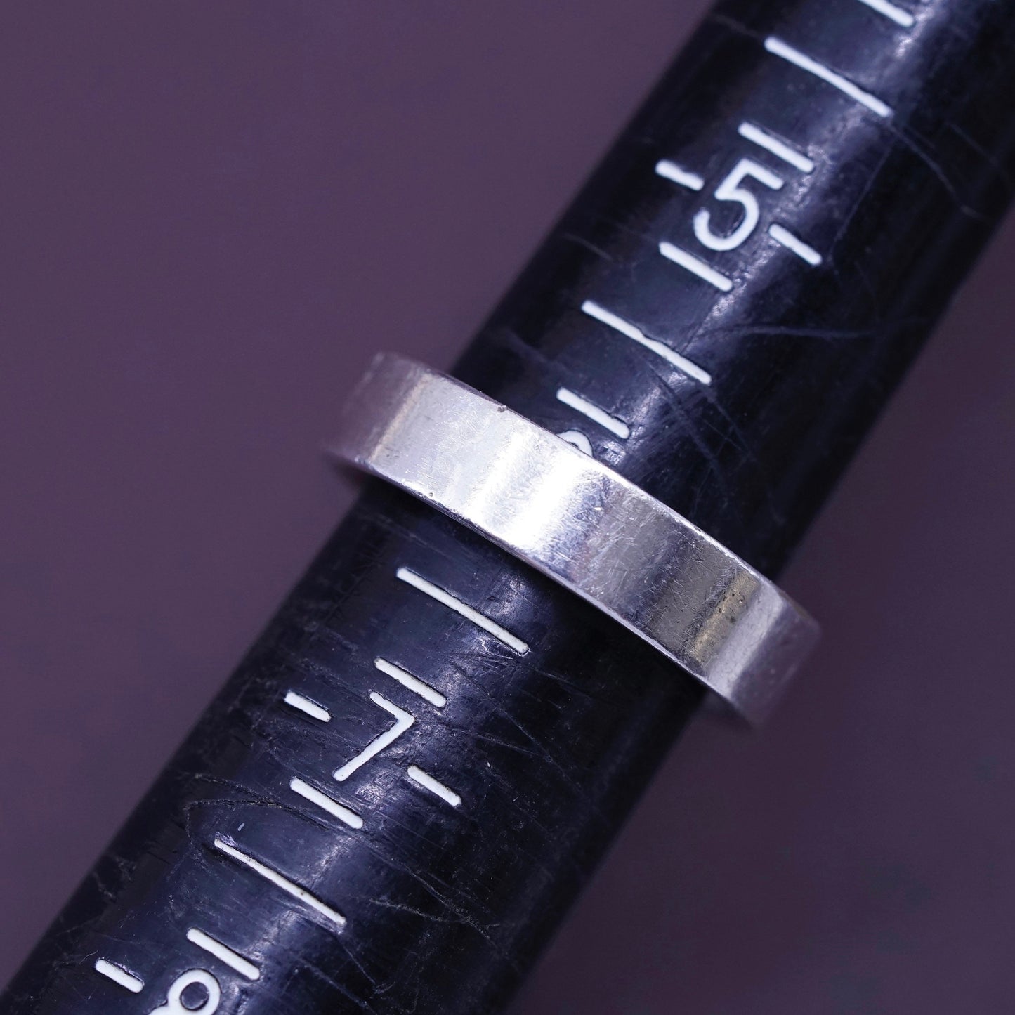 Size 6, vintage sterling 925 silver handmade ring wedding band