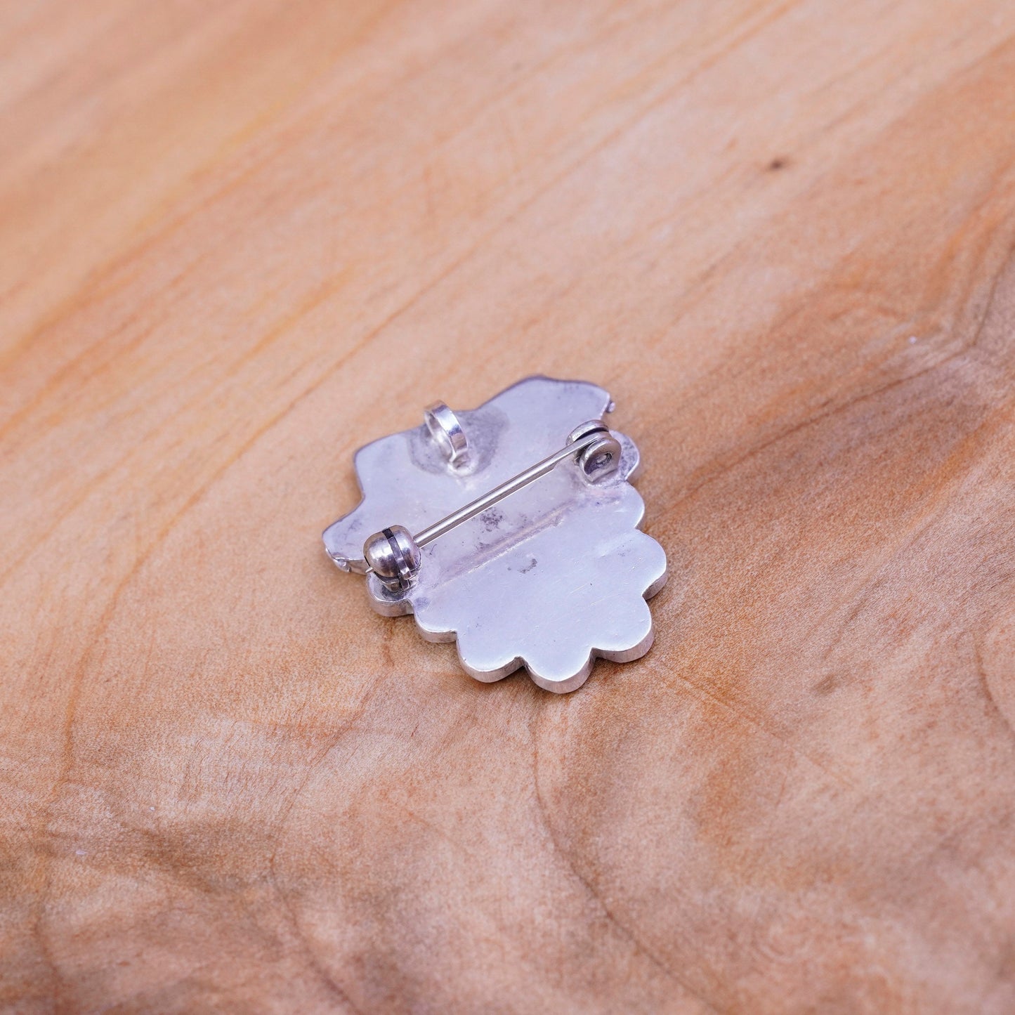 sterling silver brooch pendant, 925 zuni Native American thunderbird turquoise