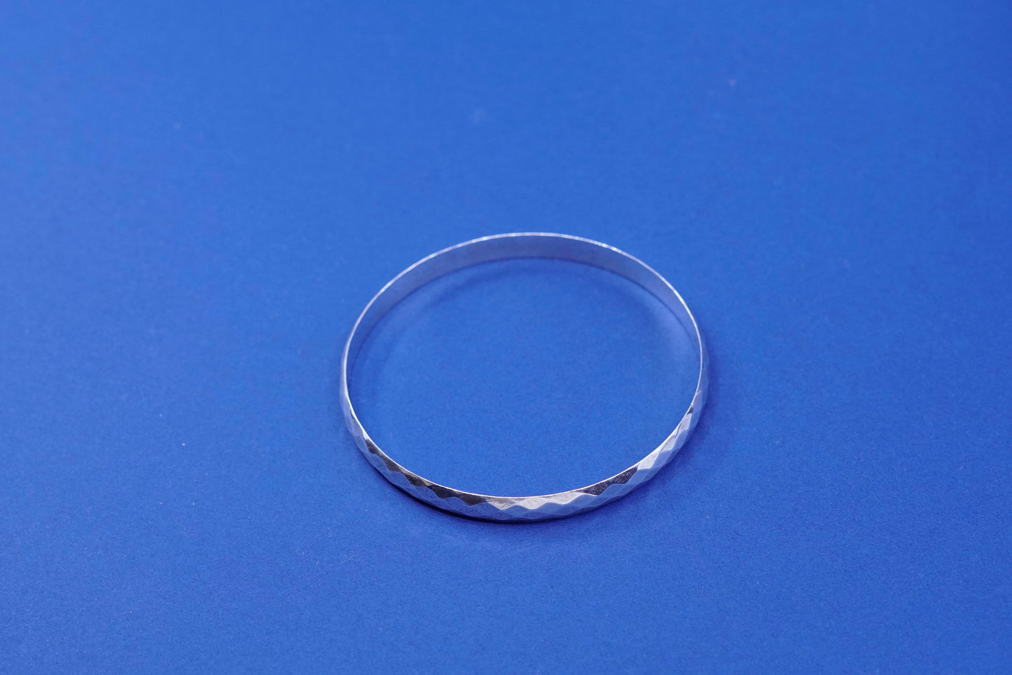 8”, vintage danecraft sterling silver handmade bracelet, solid 925 bangle