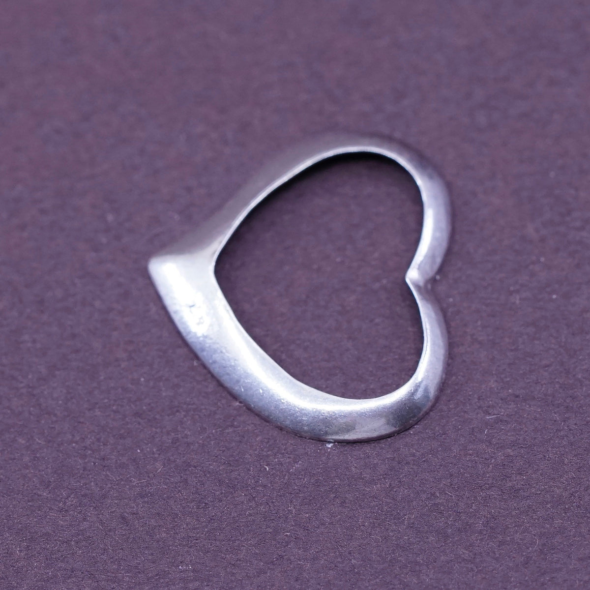 Vintage Sterling silver handmade pendant, 925 heart charm