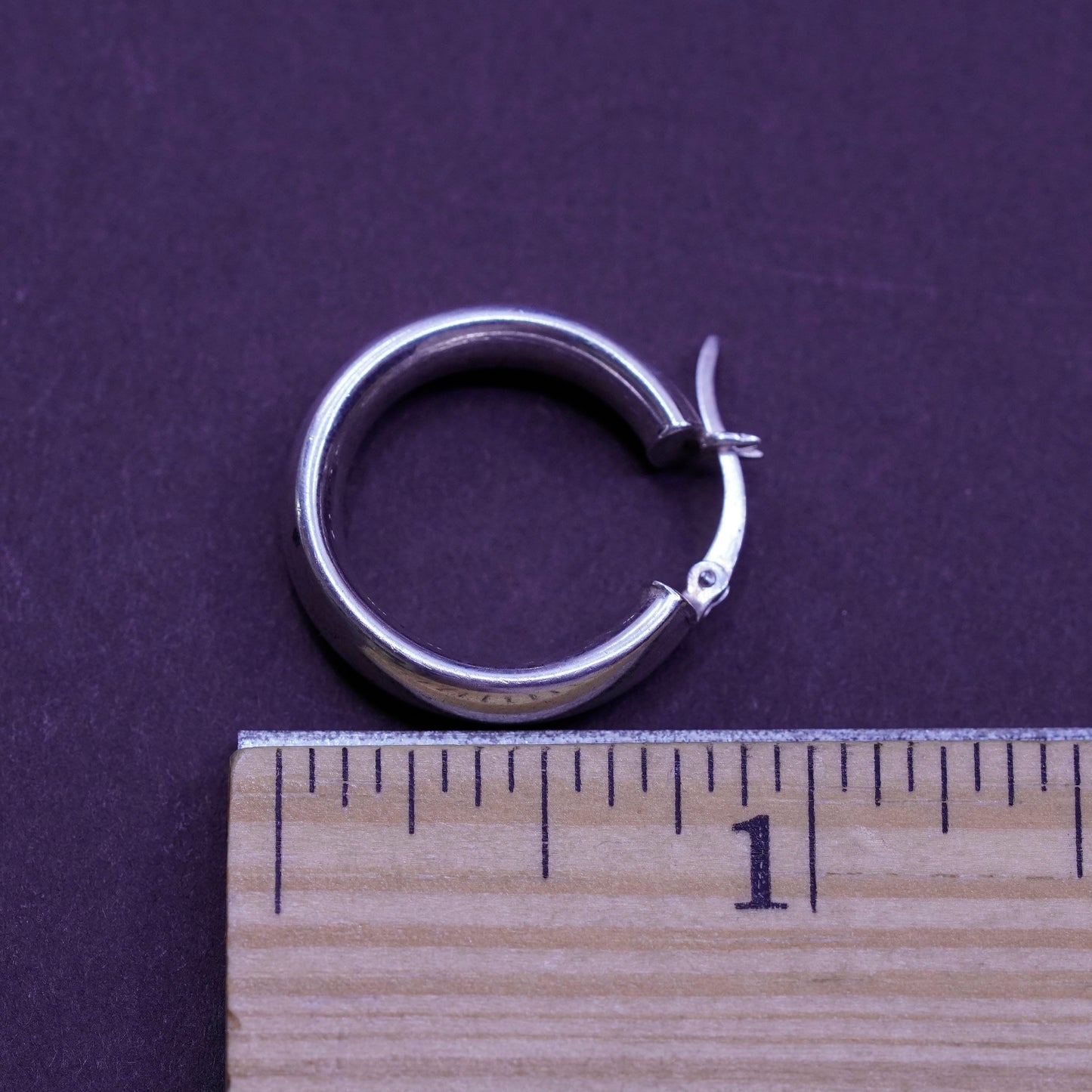 0.75”, vintage Sterling silver handmade earrings, 925 hoops