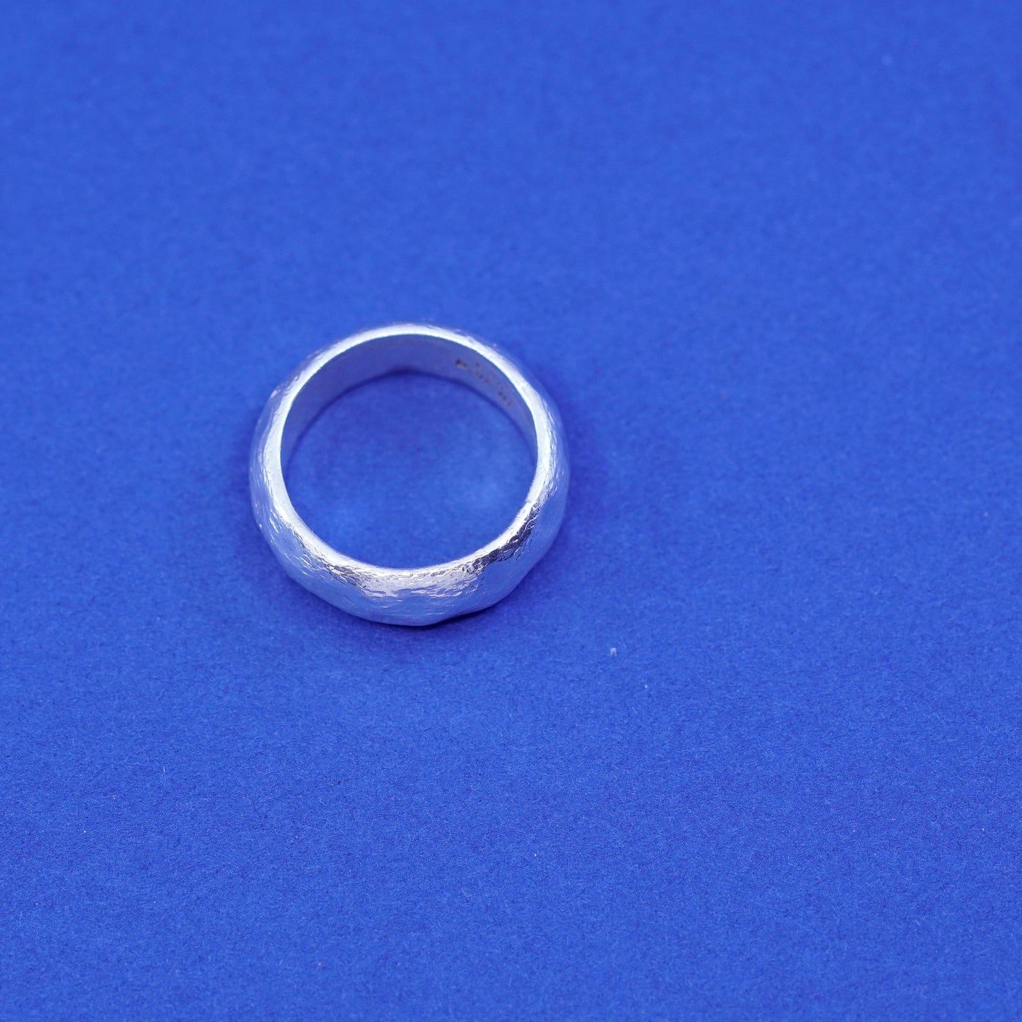 Size 4.75, vintage Sterling silver handmade ring, hammered 925 wedding band