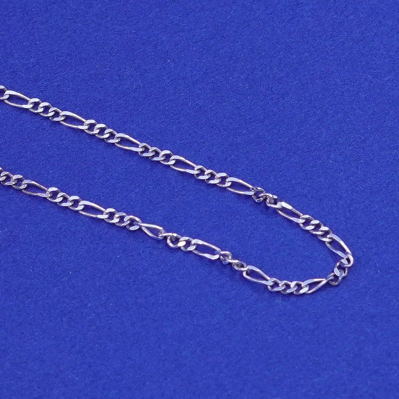18”, 1.6mm, vintage Sterling silver handmade necklace, 925 Figaro chain