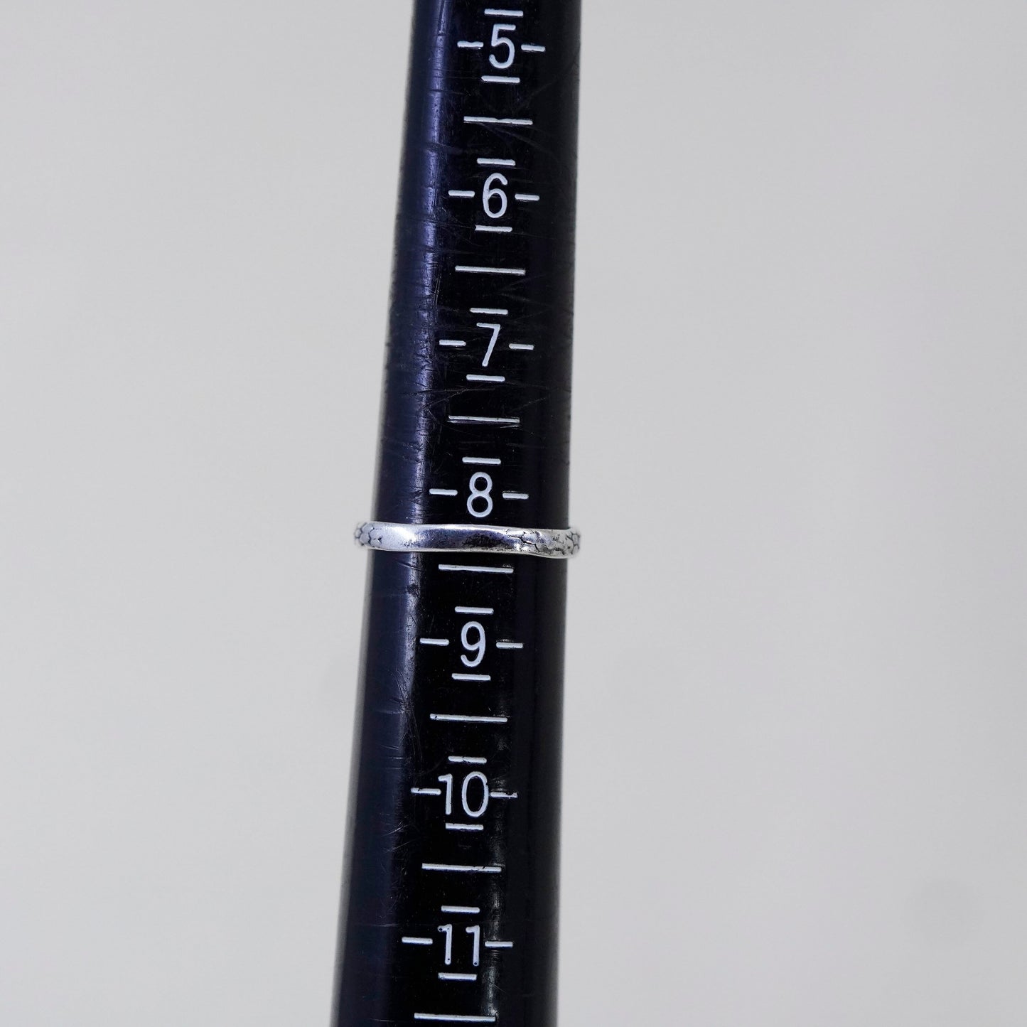 Size 8.25, vintage Sterling silver handmade ring, 925 snake band