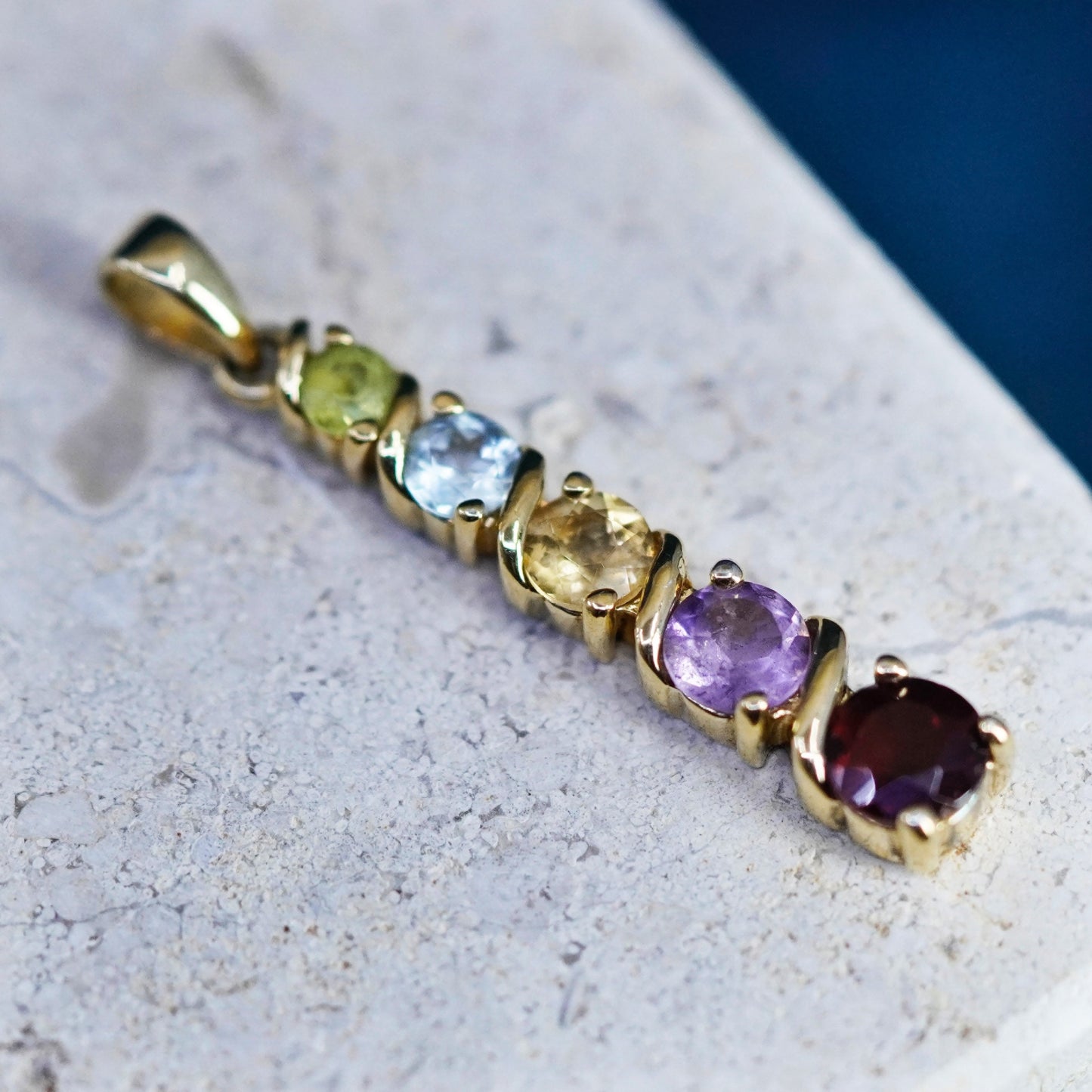 vermeil gold filled Sterling 925 silver pedant ruby citrine peridot amethyst