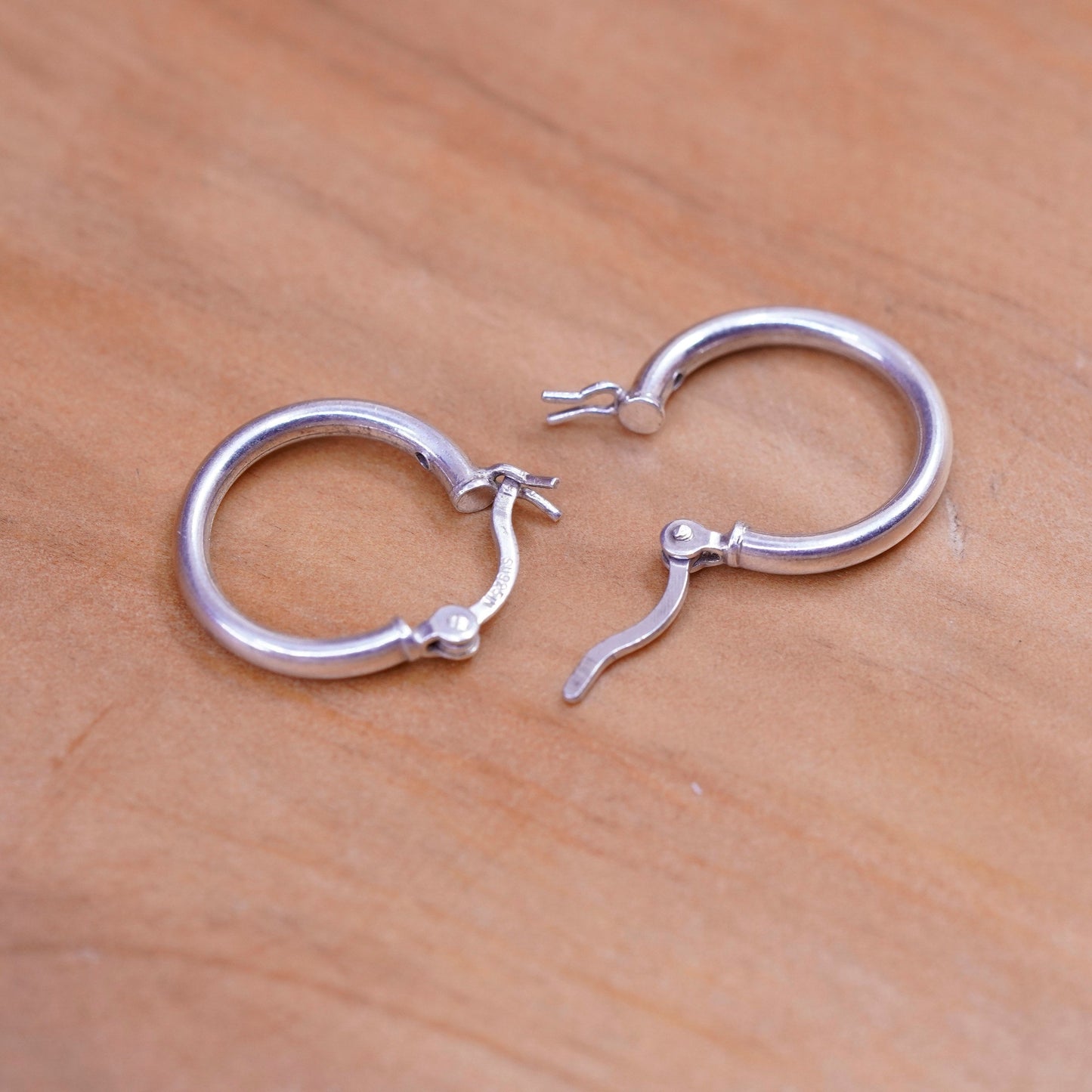 0.5”, vintage Sterling silver hoop earrings, 925 hoops