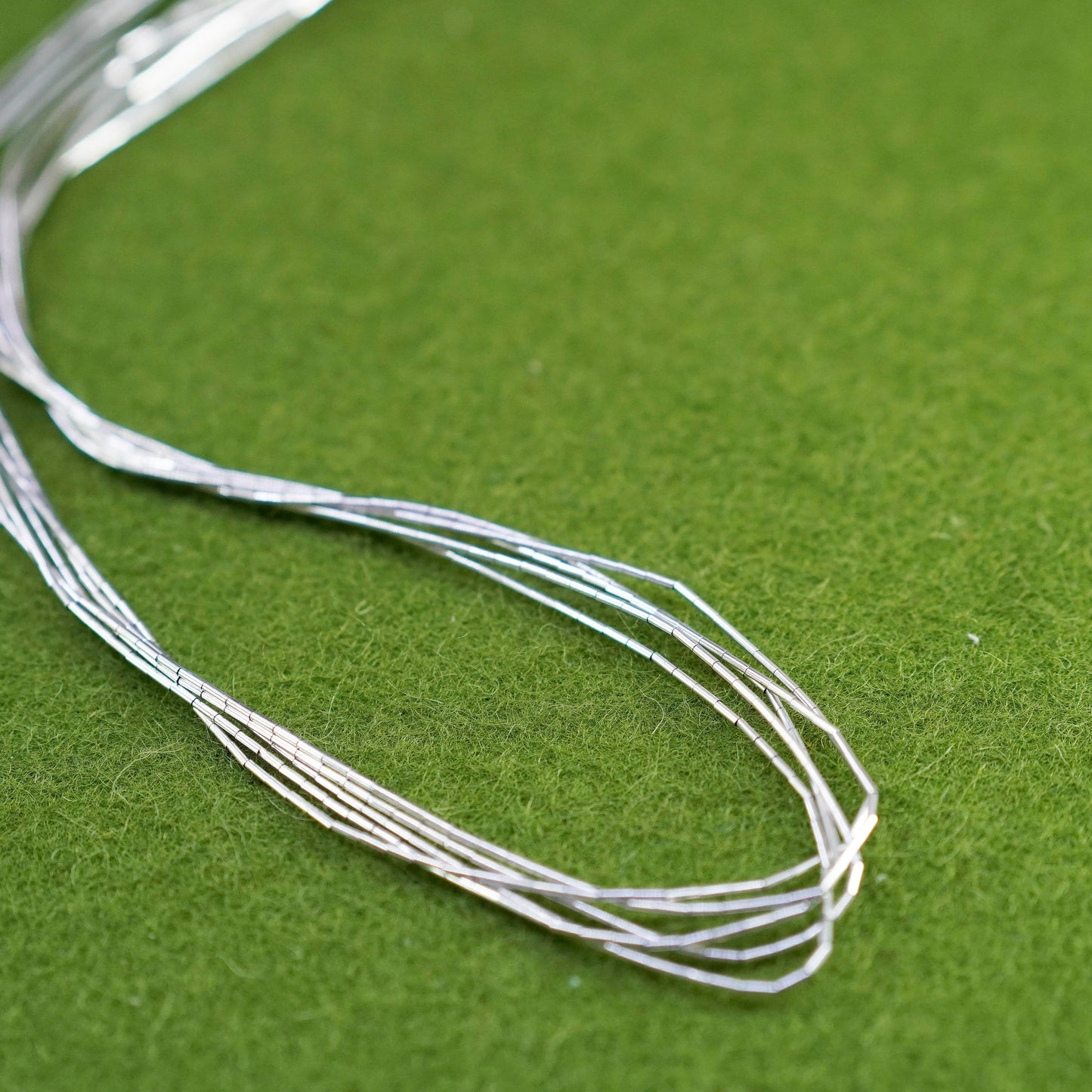 18”, liquid Sterling silver necklace, Native American 925 liquid silver chain