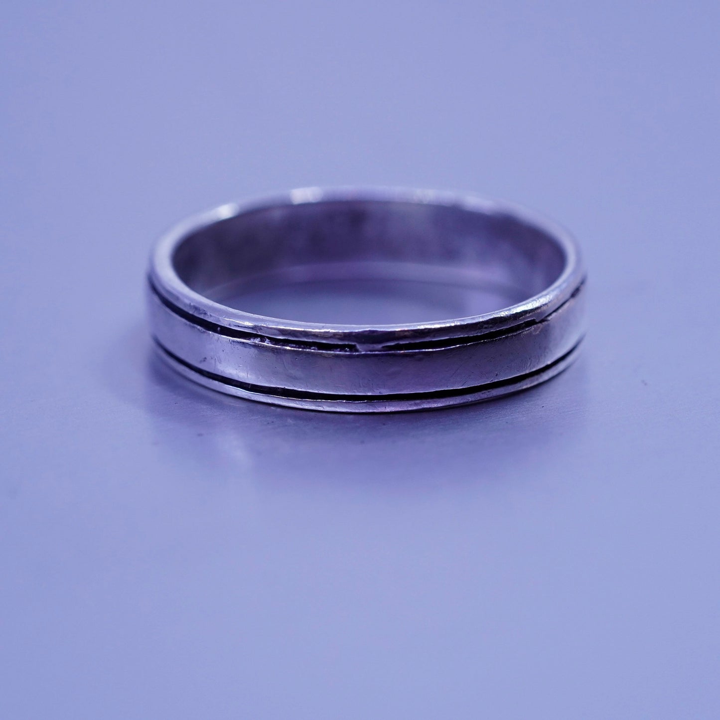 Size 7, vintage Sterling 925 silver wedding ring, stackable band