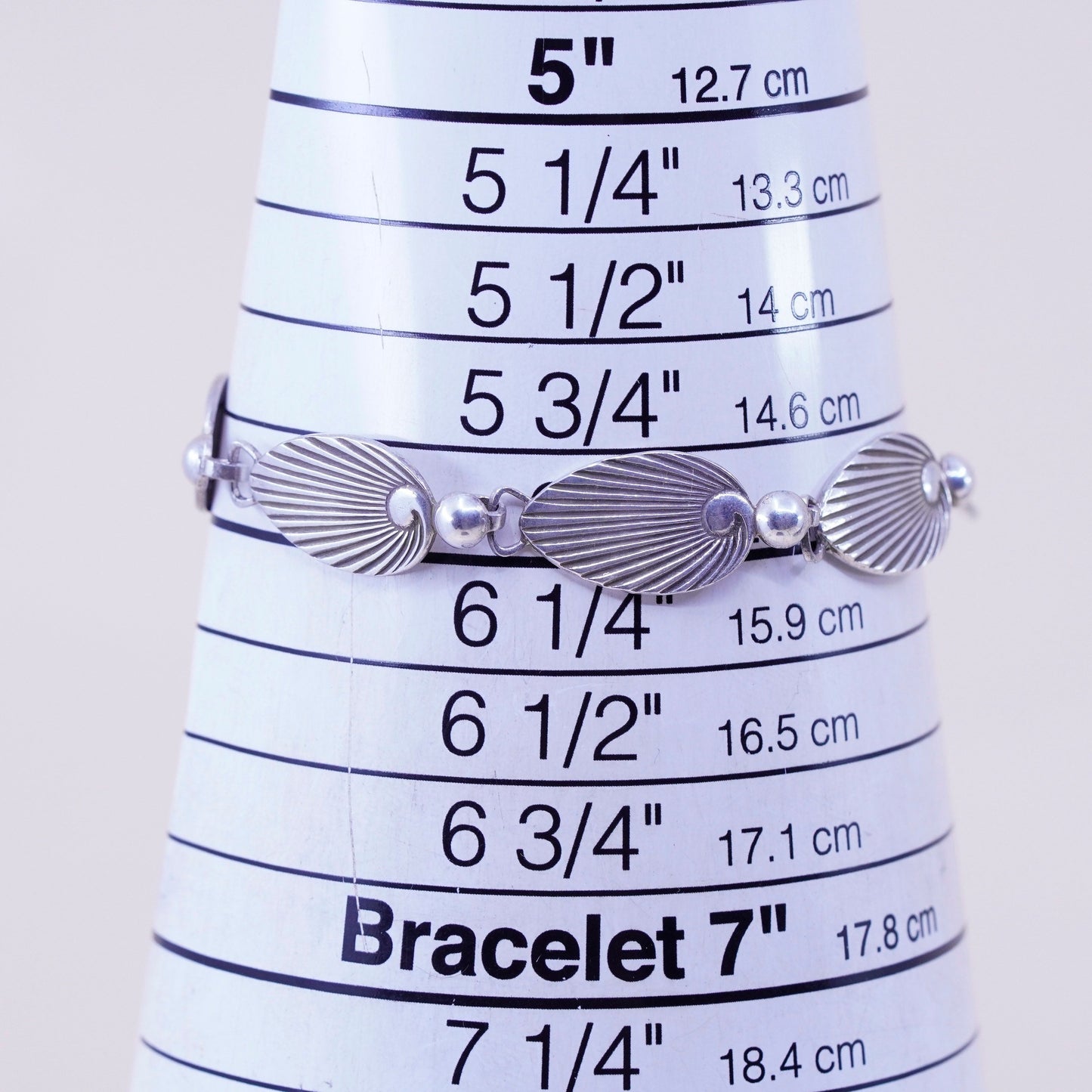 6”, vintage sterling 925 silver handmade tennis leaf bracelet