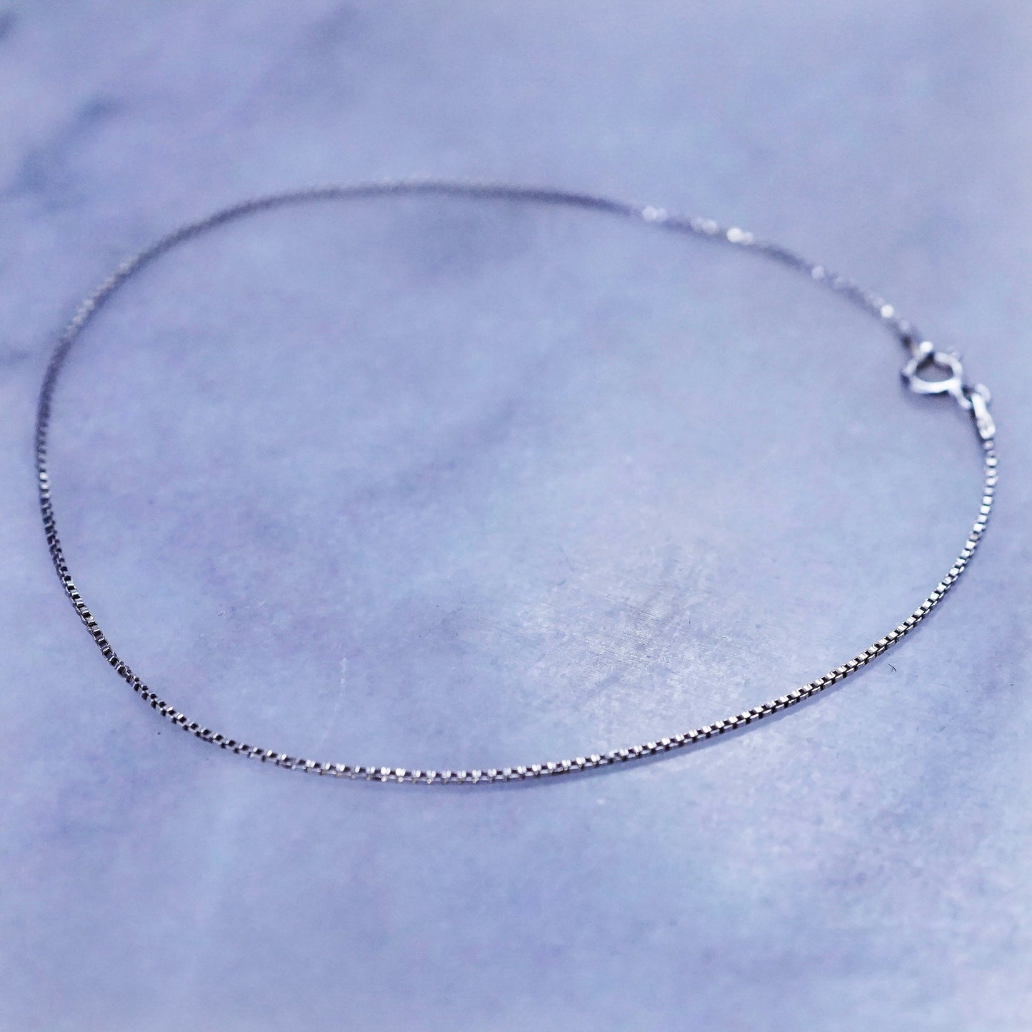 9”, 1mm, vintage Sterling silver handmade bracelet, 925 box chain anklet