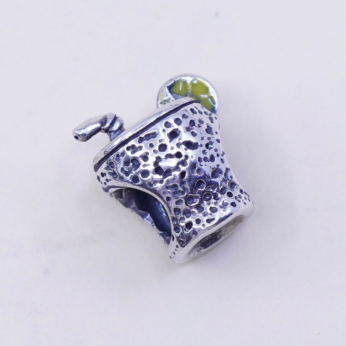 Cham sterling silver handmade drink cocktail cup pacer bead pendant, 925 charm