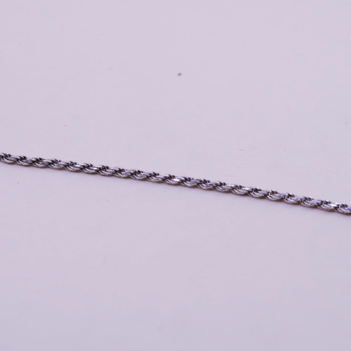 6.75”, 3mm, Vintage sterling 925 silver Italy rope chain bracelet